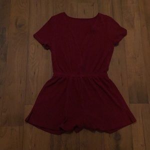 Deep red romper